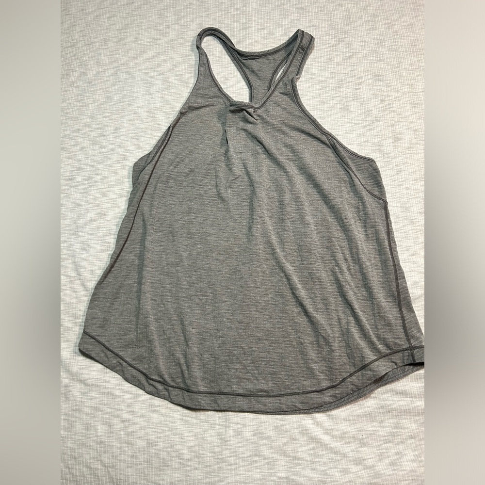 Lululemon Womens Size 8 Racerback Tank Top Grey Gym Yoga - Picture 1 of 5